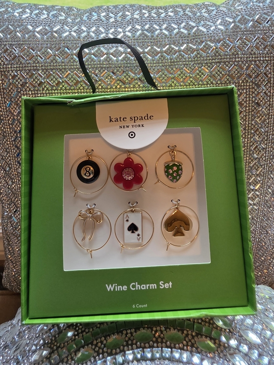 kate spade Other - kate spade NWT Limited Edition Wine Charm Set - Green, Red, Black & Gold 6PC